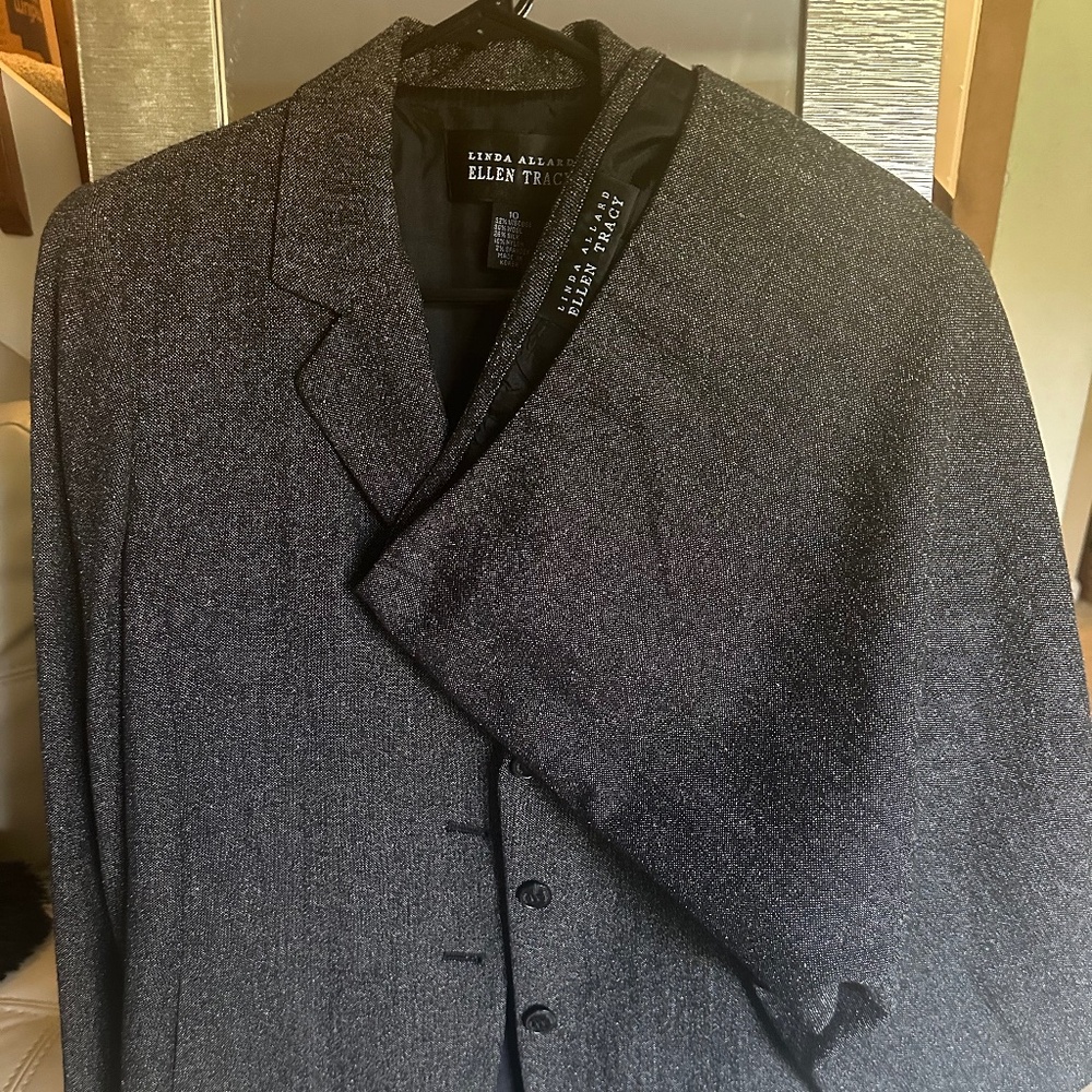 Vintage 1990s LINDA ALLARD ELLEN TRACY Grey/  Jacket and Skirt Suit 10